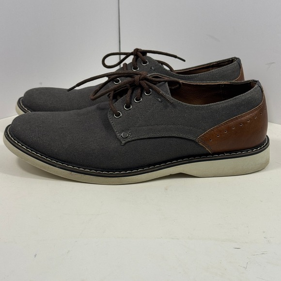 Madden Men Canvas Oxford Lace Up Casual Shoes Gray Brown Size 8.5 - Picture 2 of 9
